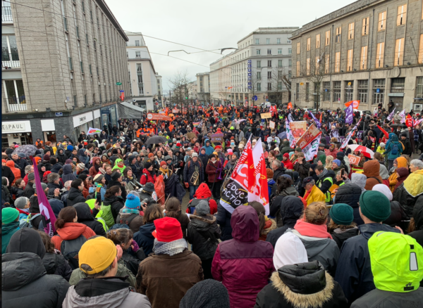 manifestation contre la retraite à 64 ans du 19 janvier à Brest