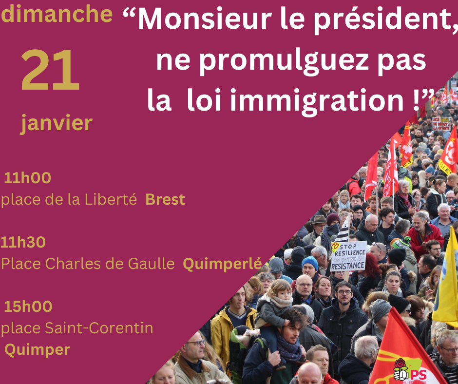 appel à manifester contre la loi immigration le 21 janvier 2024